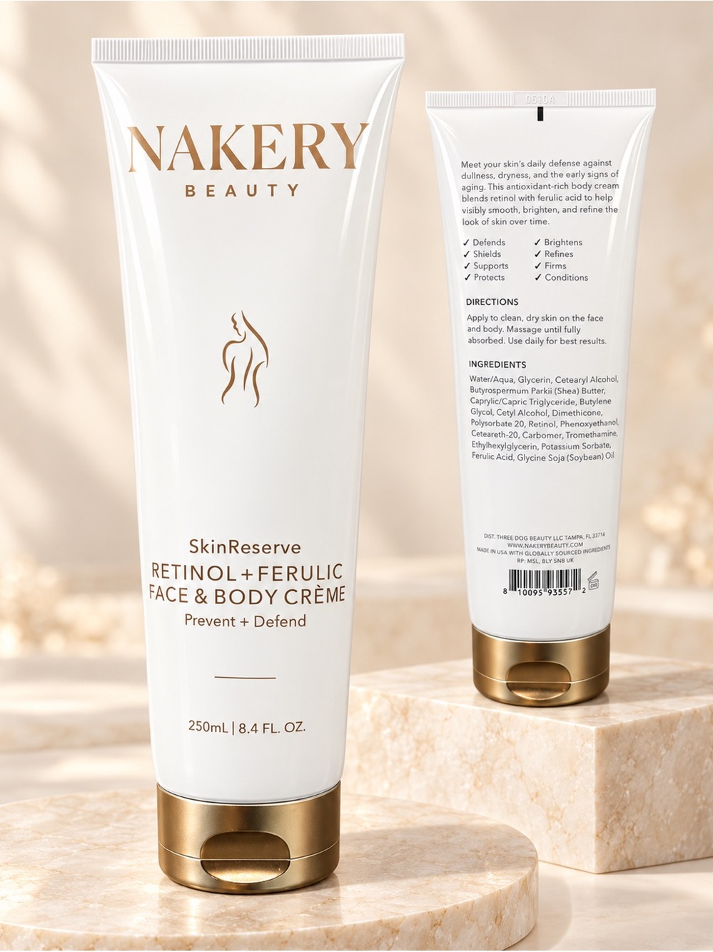 Nakery Beauty SkinReserve Retinol + Ferulic Face & Body Crème 8.4 oz